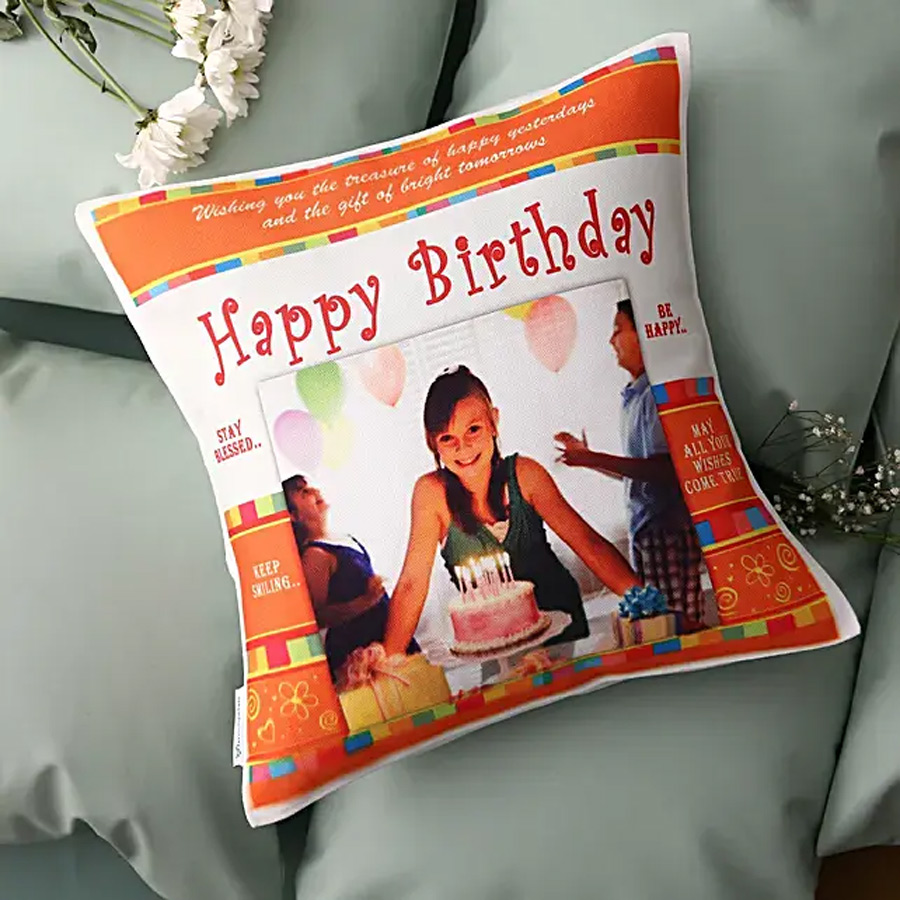 Happy Bday Personalized Cushion